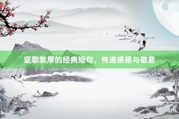 讴歌敦厚的经典短句，传递感德与敬意